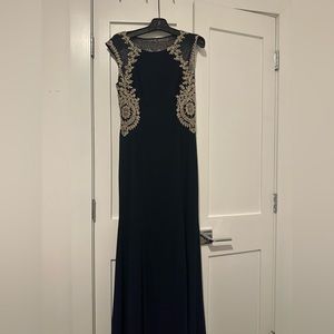 Like new Aqua navy and gold dress